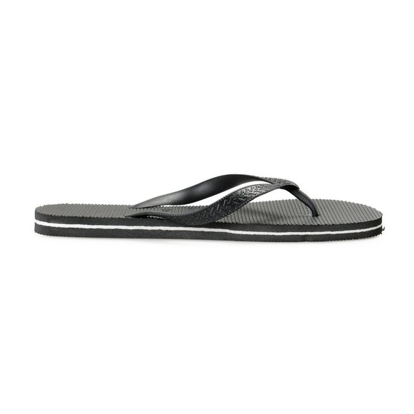 Philipp Plein Black/Black Rubber Logo Print Flip Flops Shoes main image 5